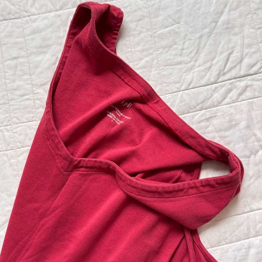 J Jill pima Cotton Soft v neck layering tank top womens L‎ casual minimal boho